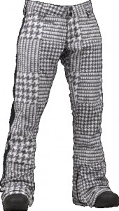 Houndstooth checks and tuxedo stripe add to the punk rock aesthetic.