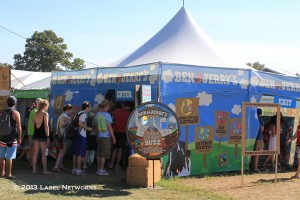 Ben & Jerry's free ice cream tent was packed.