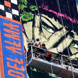 Faile's largest mural to date in NYC. Photos by Wooster Collective.