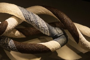 The Lee RETHINK denim campaign is part of the brand's sustainability program. This sculpture hangs in the Lee Shanghai flagship store.