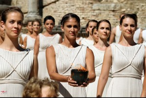 Lighting of the Olympic torch in Greece for the upcoming Sochi Games.