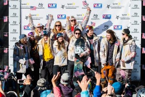 From the deck of Mammoth Mountain, CA, after the Grand Prix, the riders for the 2014 Sochi Olympic Games were announced. Photo by Chris Wellhausen.