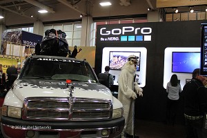GoPro has a big booth at the Outdoor Retailer Winter Market in Salt Lake City, UT, in January, 2014.