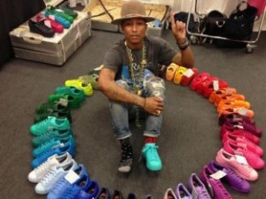 Pharrell had been a long-time collaborator with Adidas and promotes his sustainable Bionic Yarn.