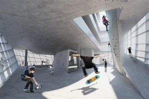 The Skatepark will also be an urban park overall including inline skating, BMX, and indoor rock climbing.