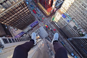 Erik Biedron selfies wearing Supra Skytops atop Asian skyscrapers. He started popping on Supra's Instagram feed.