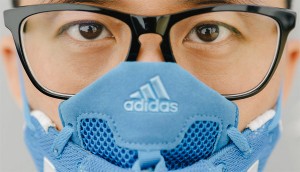 Wang Zhijun, featured artist on NeoCha, re-purposes sneakers into face masks. Photo by NeoCha.