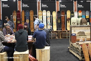 Arbor Snowboards' booth from the 2015 SIA trade show.