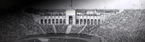 The first time that Los Angeles won the Olympic bid was in 1932. The Collesium.